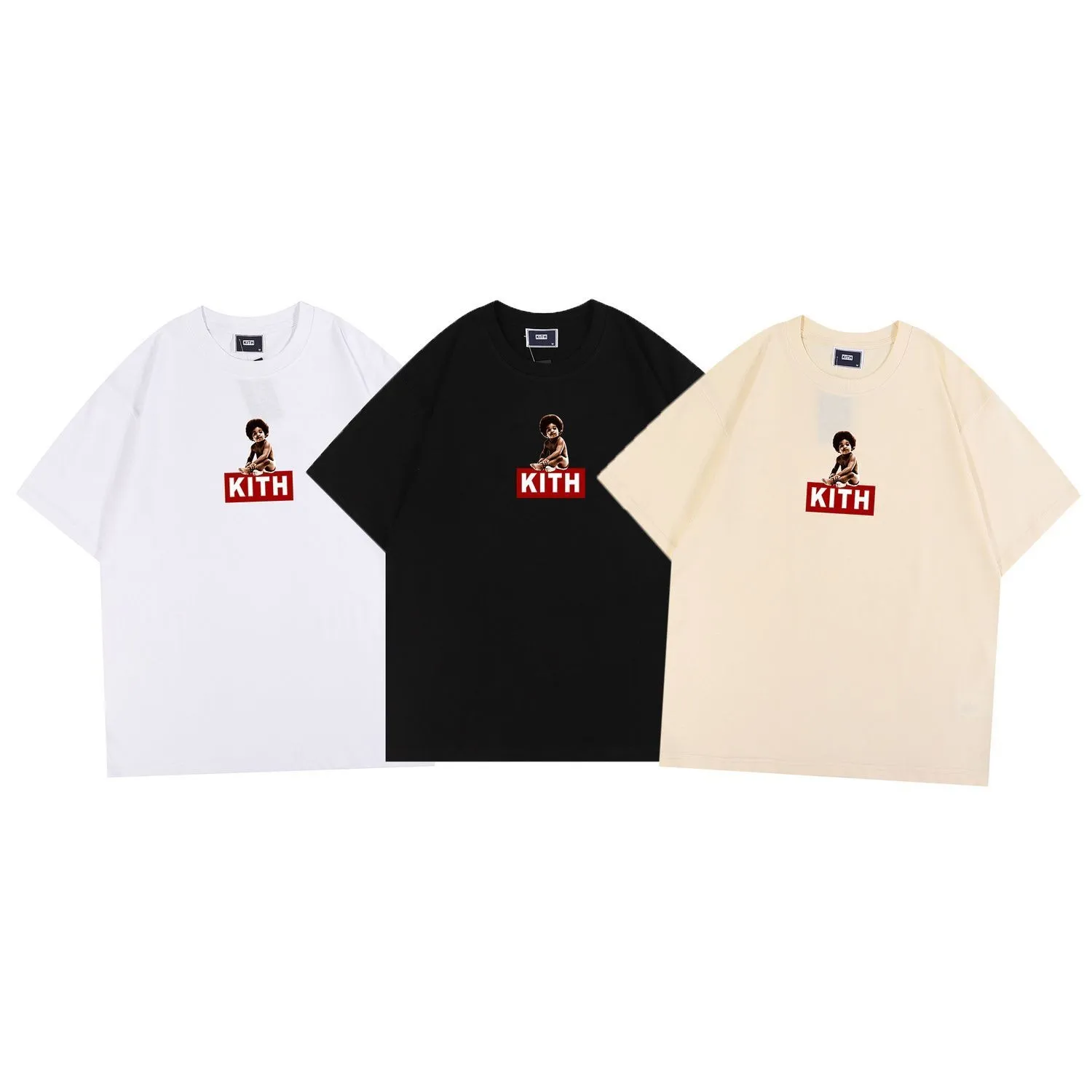 Kith x Biggie Rap Rap Black Afro Afro Drukowane krótkie t-shirt mężczyzn i kobiety