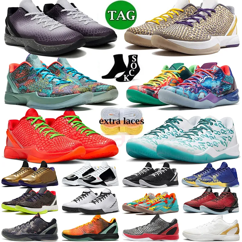 Mamba Zoom Nike Kobe 5 6 농구화 Protro Bruce Lee What If Lakers Tucker Metallic Gold Grinch Kobe Forever Men Sneakers