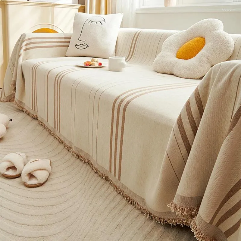 Чехлы на стулья в скандинавском стиле, простые современные синельные полотенца для дивана Four Seasons с кисточками, универсальные 2, 3, 4-местные нескользящие коврики с полным покрытием, одеяла