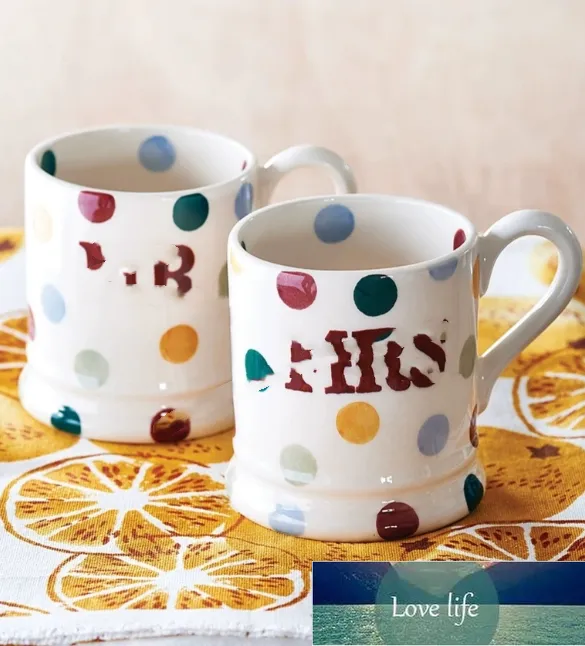 Top Mug Couple's Cups Polka Dot Ceramic Water Cup Coffee Cup Wedding Gift Cups
