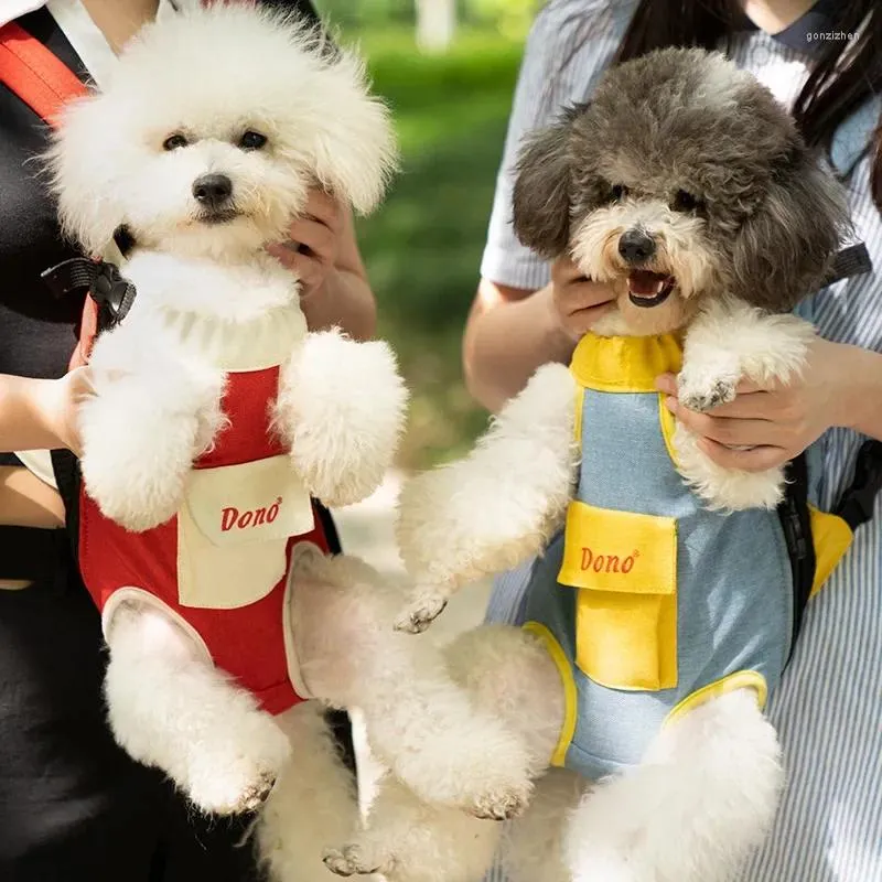 Sac à dos portatif de voyage d'habillement de chien pour sortir avec le chat et la poitrine de maille quatre pattes