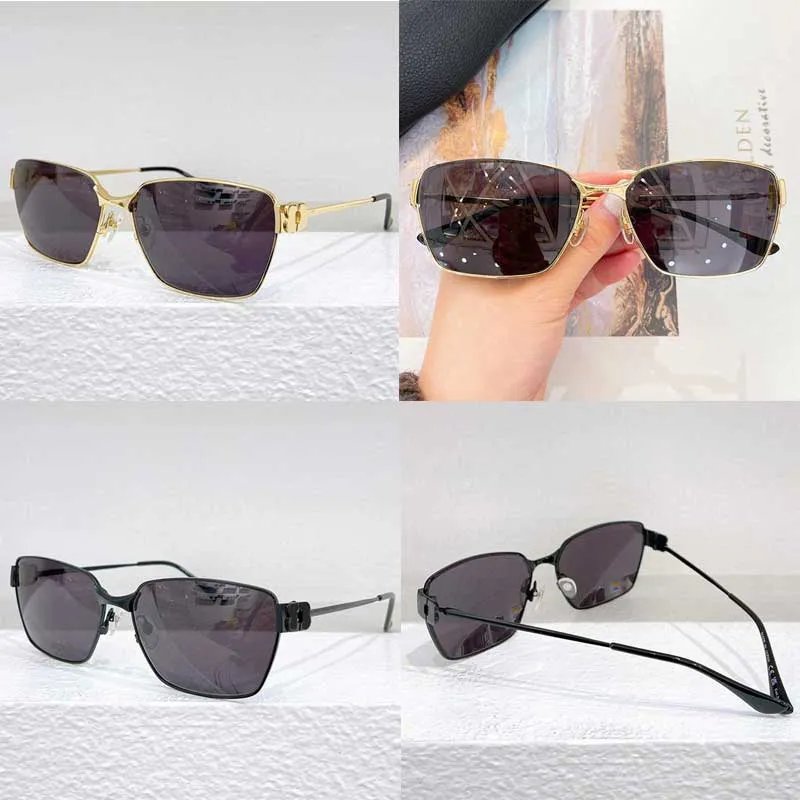 Designer de luxo aviadores óculos de sol BB0374SK Moda Mulheres Quadrado Metal Óculos de Sol Quadro Quadrado Lado com Logotipo Anti Radiação Lentes Mulheres Óculos de Negócios