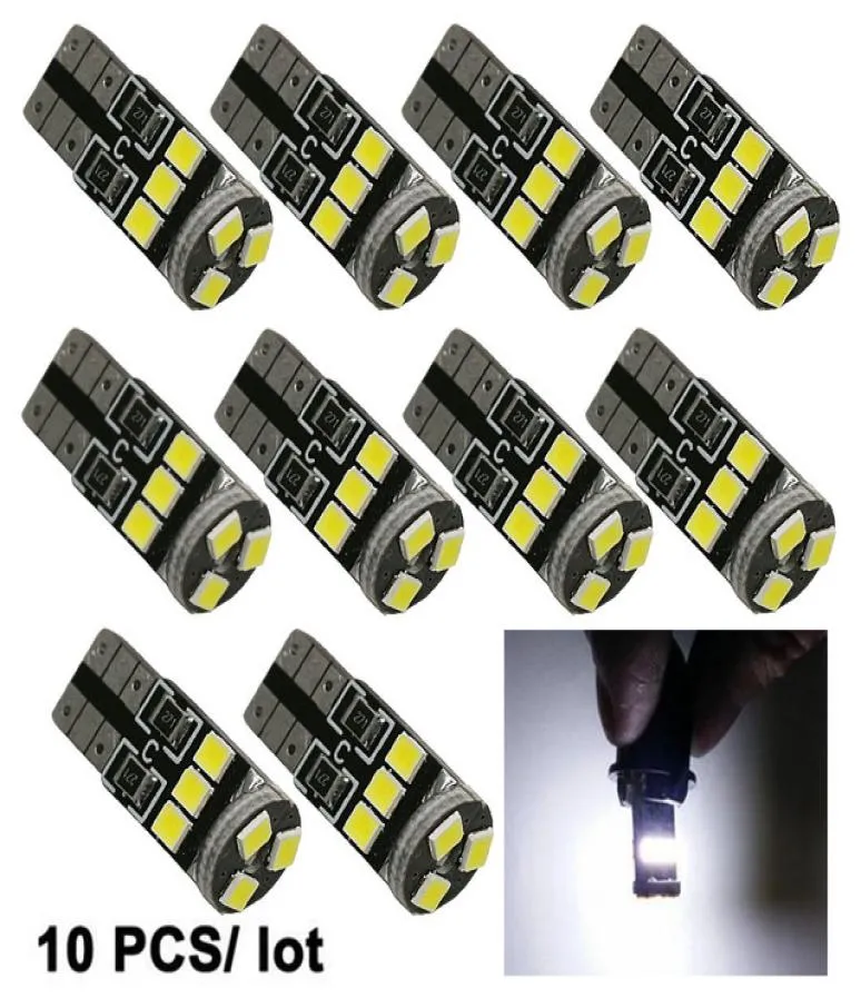 10 adet araba LED T10 ampuller Kaynak 9 SMD 2835 CANBUS W5W 147 Kama Kapı Enstrümanı Yan Maker DC 12V Beyaz New5955896