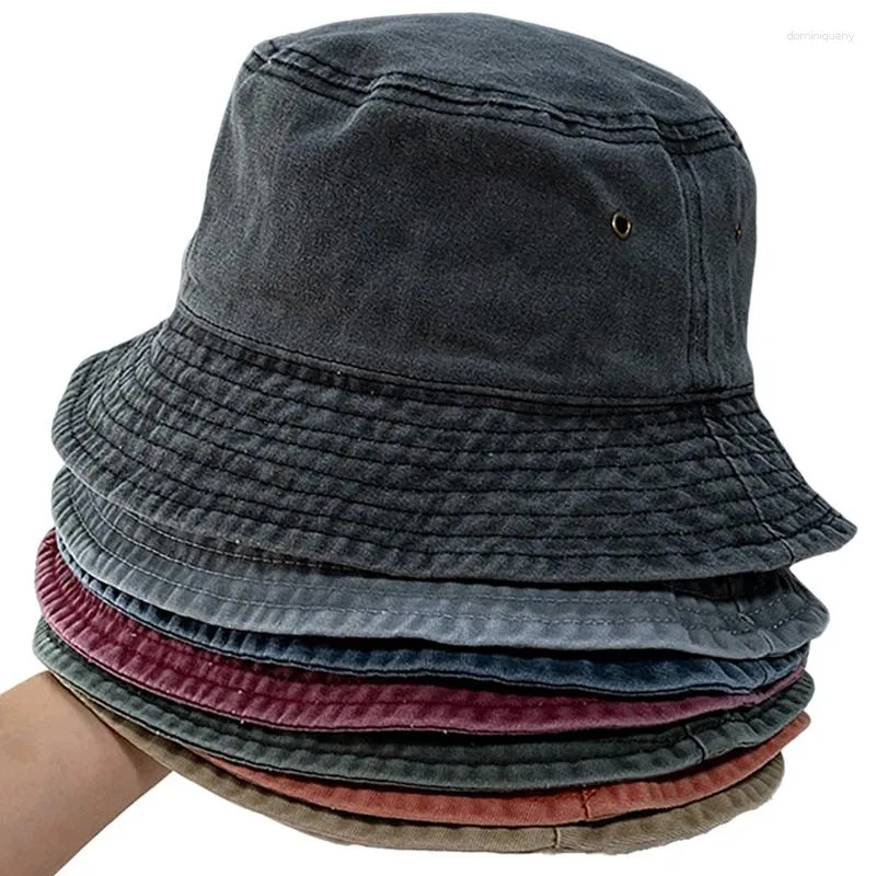 Bérets Denim délavé chapeau de seau femmes pêcheur unisexe Bob casquettes Hip Hop Gorros hommes Panama coupe-vent en plein air