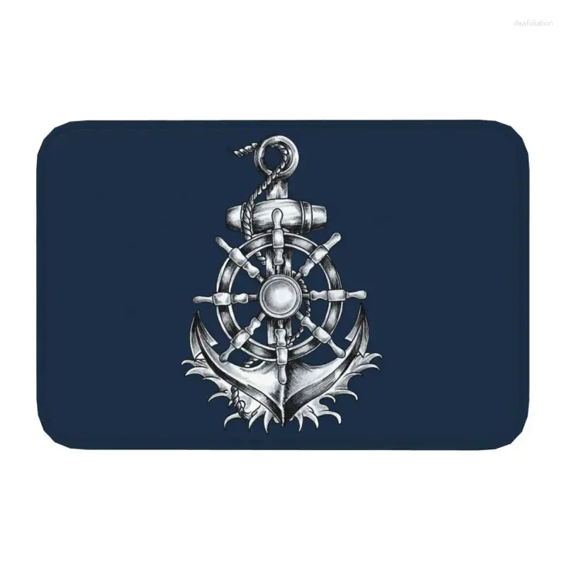 Mattor Vintage Nautical Anchor Doormat Anti-halk Kök Badrumsmatta sovrum Dörrgolv Entré Mattan Mattor