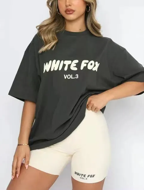 White Foxx Set Women Suite Womens Short Short Short Designer T-shirt Summer Women Fashion Stampa casual Felpa