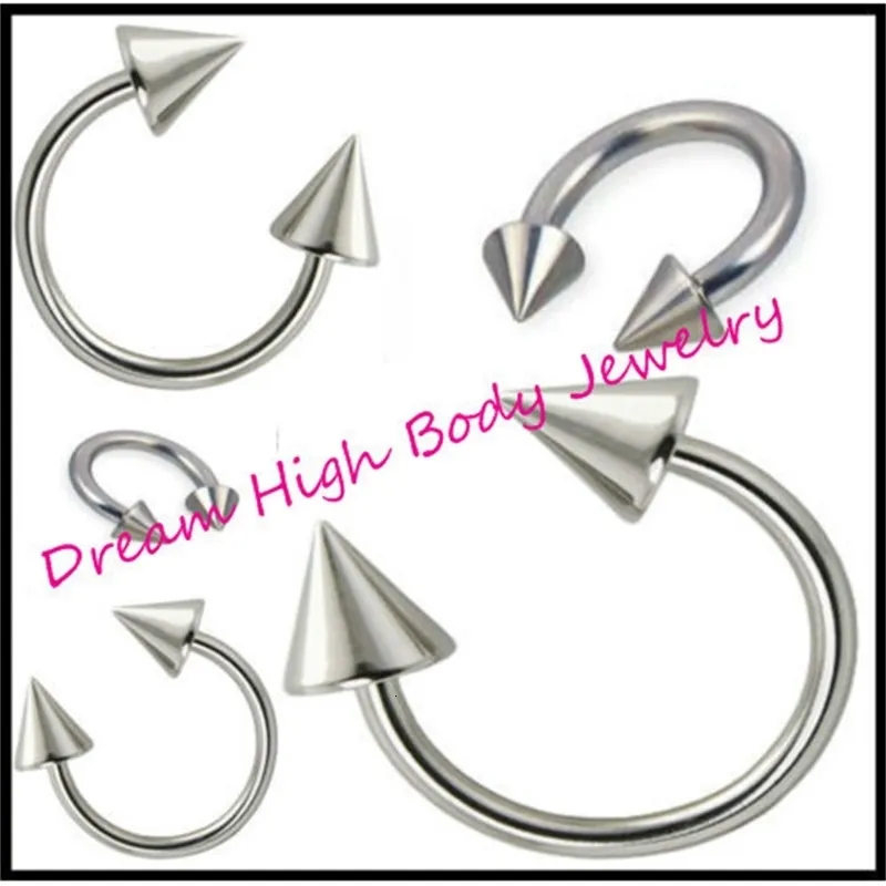 300st Cone Horseshoe Curved Circular Barbell Horse Shoe 16g Eyebrow Ring Bar 316L Steel Body Piercing Smycken olika 240127