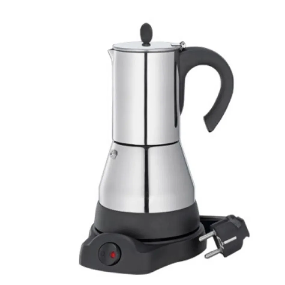 6 xícaras de café conjuntos de utensílios de café elétrico geyser moka máquina de café expresso pote expresso percolador fogão de aço inoxidável 297m