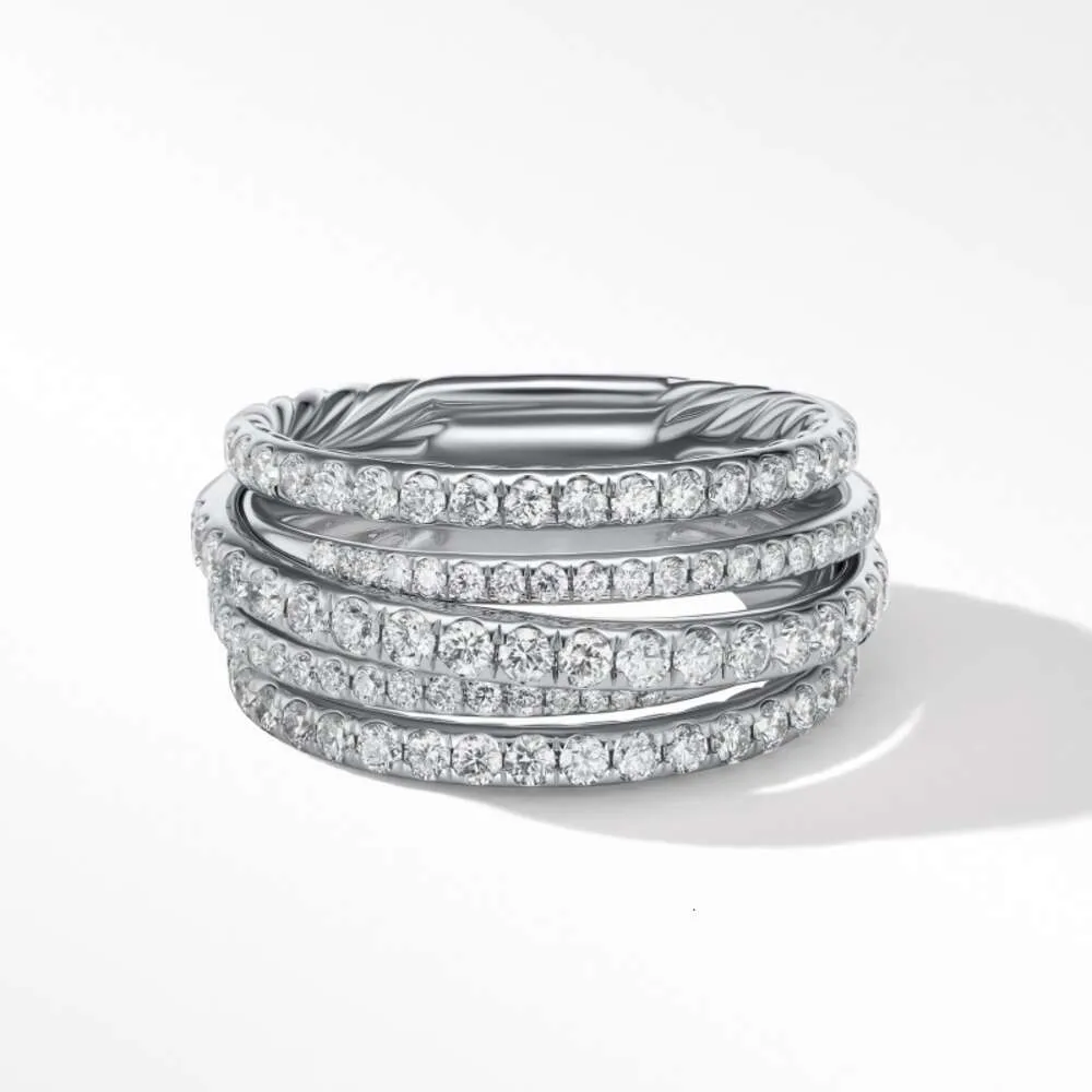 Luxe merksieradenring 925 sterling ringen voor mannen Eden Emerald Diamond Eternity Bandring in verzilverd platina