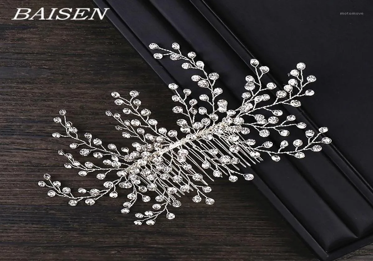 Strass Bruids Haarkammen Bruiloft Haaraccessoires Bruidskam Handgemaakte Strass Bruid Hoofddeksel Kristallen Ornamenten16584282