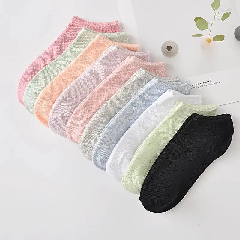 Women Socks Female Girls Ankle Soft Cotton Casual Fashion Simple Solid Candy Colors Short Spring Summer Low Cut