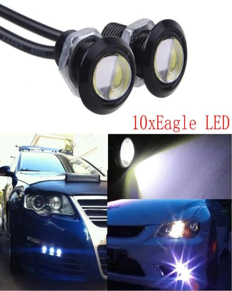 Auto LED Light 10 szt. Białe DC12V 9W Eagle Eye Daytime Running DRL Backup Lampa Bulbs7335291