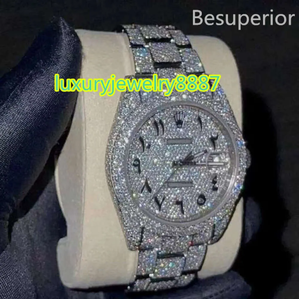 Luxo moissanite diamante relógio gelado relógio masculino designer para relógios masculinos de alta qualidade montre movimento automático relógios orologio.Monte de luxo i17