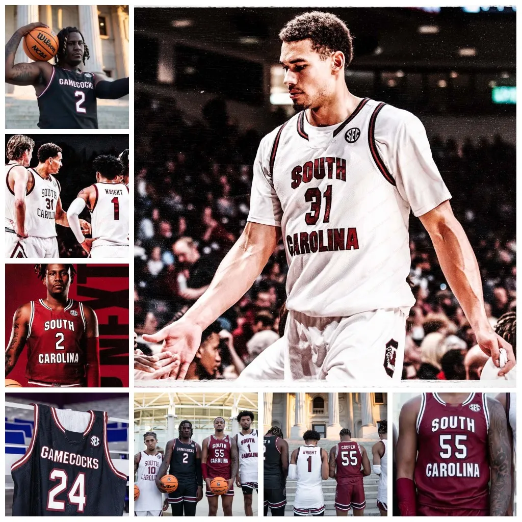 Anpassade South Carolina Games Basketball Jersey B.J.K Stephen Clark Myles Stute Austin Herro Morris Ugusuk Danny Grzl Arden Conyers Ta'lon Cooper Jerseys