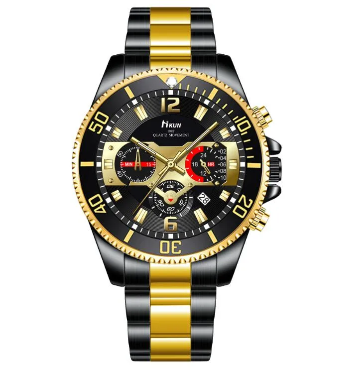 2024 QC Men's Men's Waterprack Watch Calendar Watch Men's Steel Band Watch Watch Watch Men