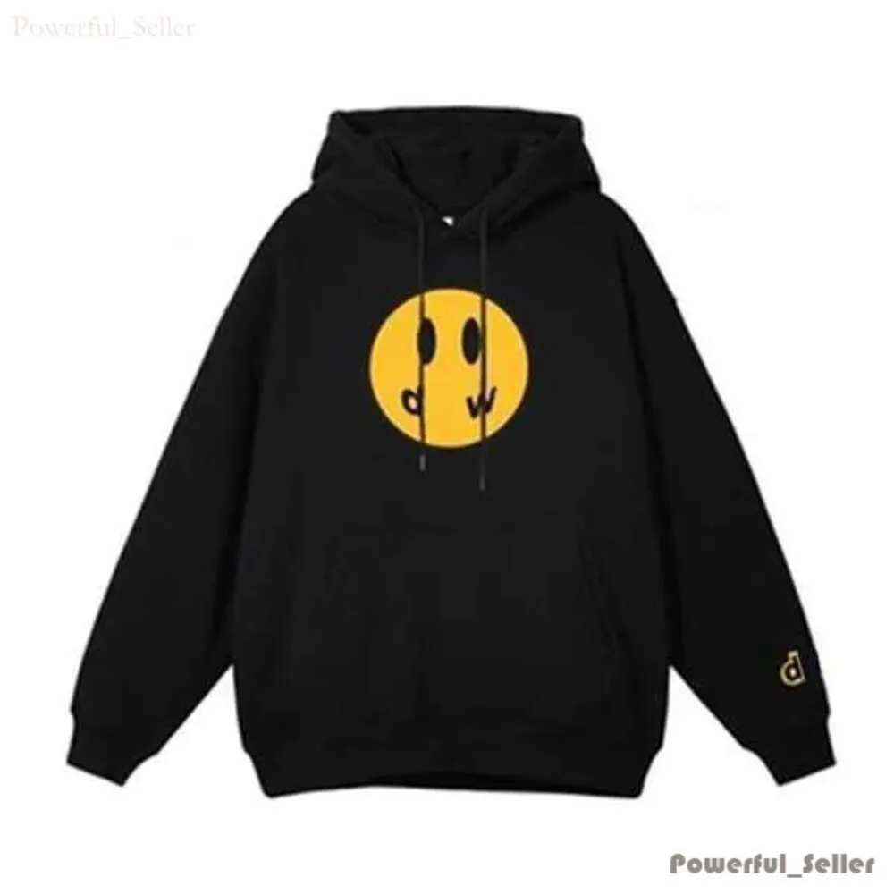 Smiley Face Yellow Man Retro Draw Hoodie Letters Print Sweatshirt Women's Tshirt Spring Trend Long Sleeve Top High Street Drews House 8408