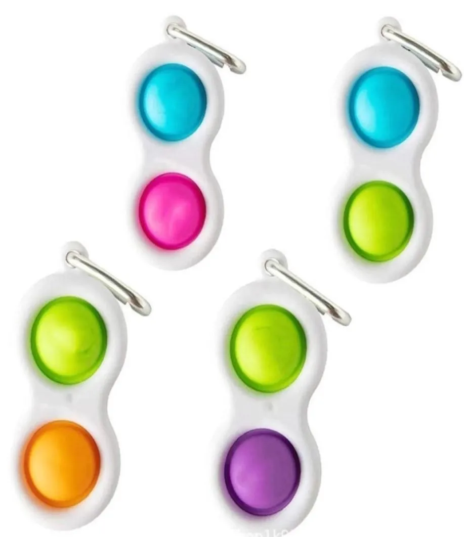 Push Bubble KeyChain Kids Vuxen Roman Simple Toy Toys Key Rings Finger Bubble Toy Bag Pendants 4 Färger H34NST53889466