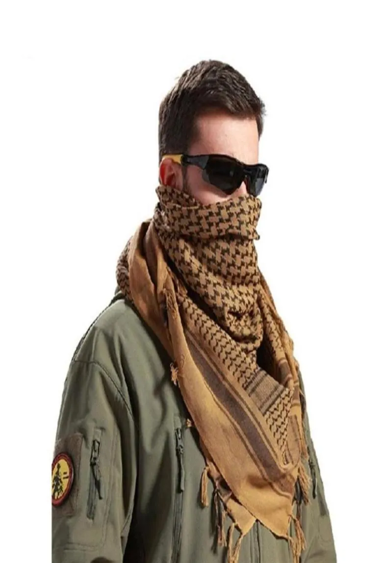 CoolCheer 100 coton arabe écharpe épais musulman Hijab Shemagh tactique désert arabe foulards hommes hiver militaire coupe-vent écharpe LJ28308408