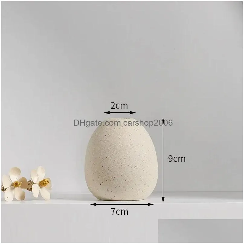 Vases Japanese Style Ceramic Home Decor Simplicity Dried Flowers Plant Pot Living Room Bedroom Desktop Decoration Accessories Drop D Dhe2R