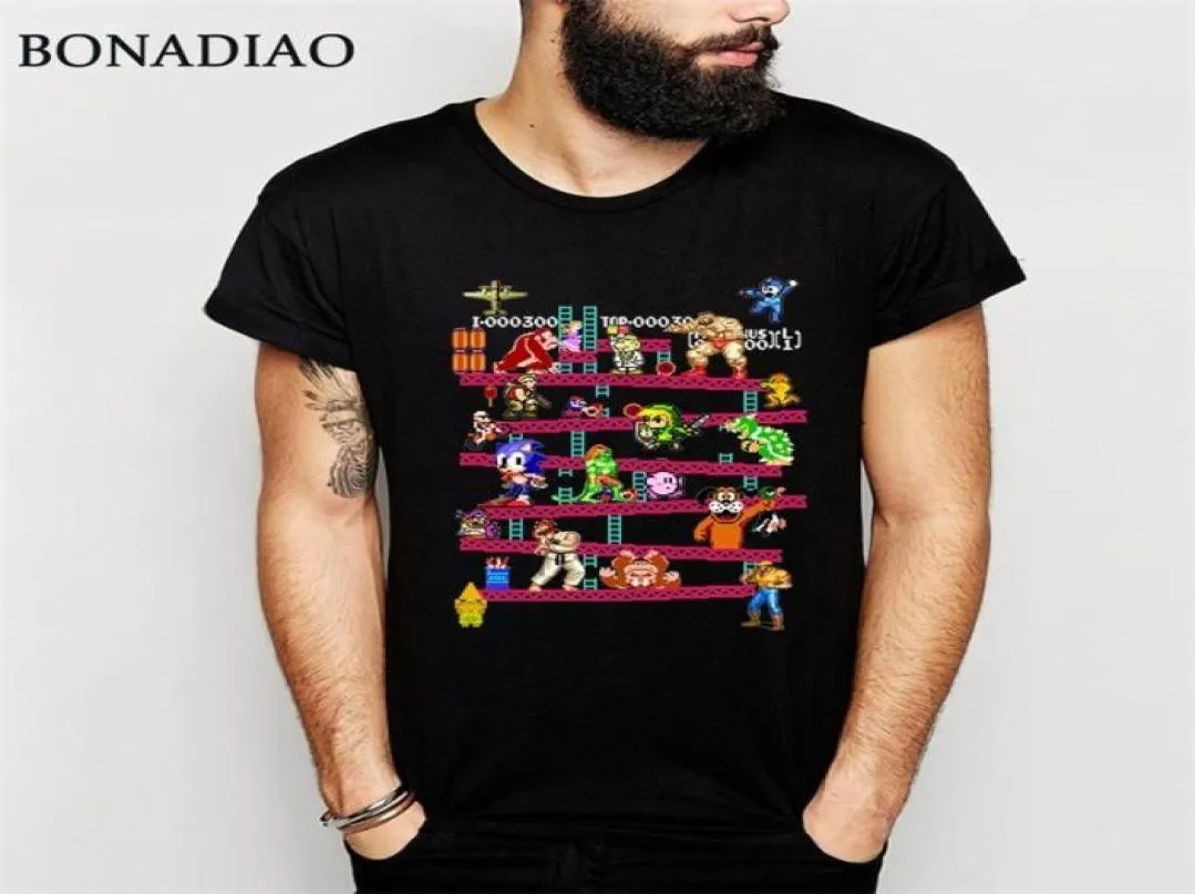 Arcade Game Donkey Kong Collage T Shirt FC Console Game Vintage Style Tee Shirt 100 Cotton Plus Size La Camiseta 2103049158660