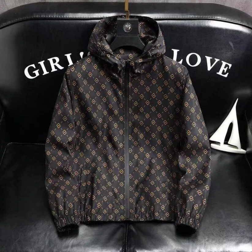 Linierte Windbreaker Jacken Herrenmodet Mit Kapuze Windrunner