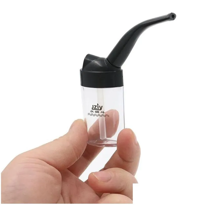 Acessórios Plástico Mini Hookah Tubos de Água Bong Acessórios para Fumar Portátil Curvo Filtro Tubo Mens Cigarro Titular Gadgets Para Homens Dhehg