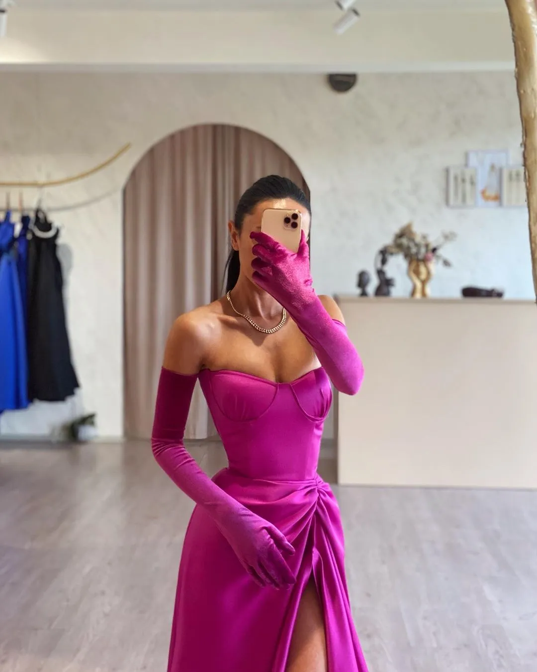 fuchsia plus size formal dresses Final Sale Plus Size Faux Wrap Dress in Pink Fuchsia