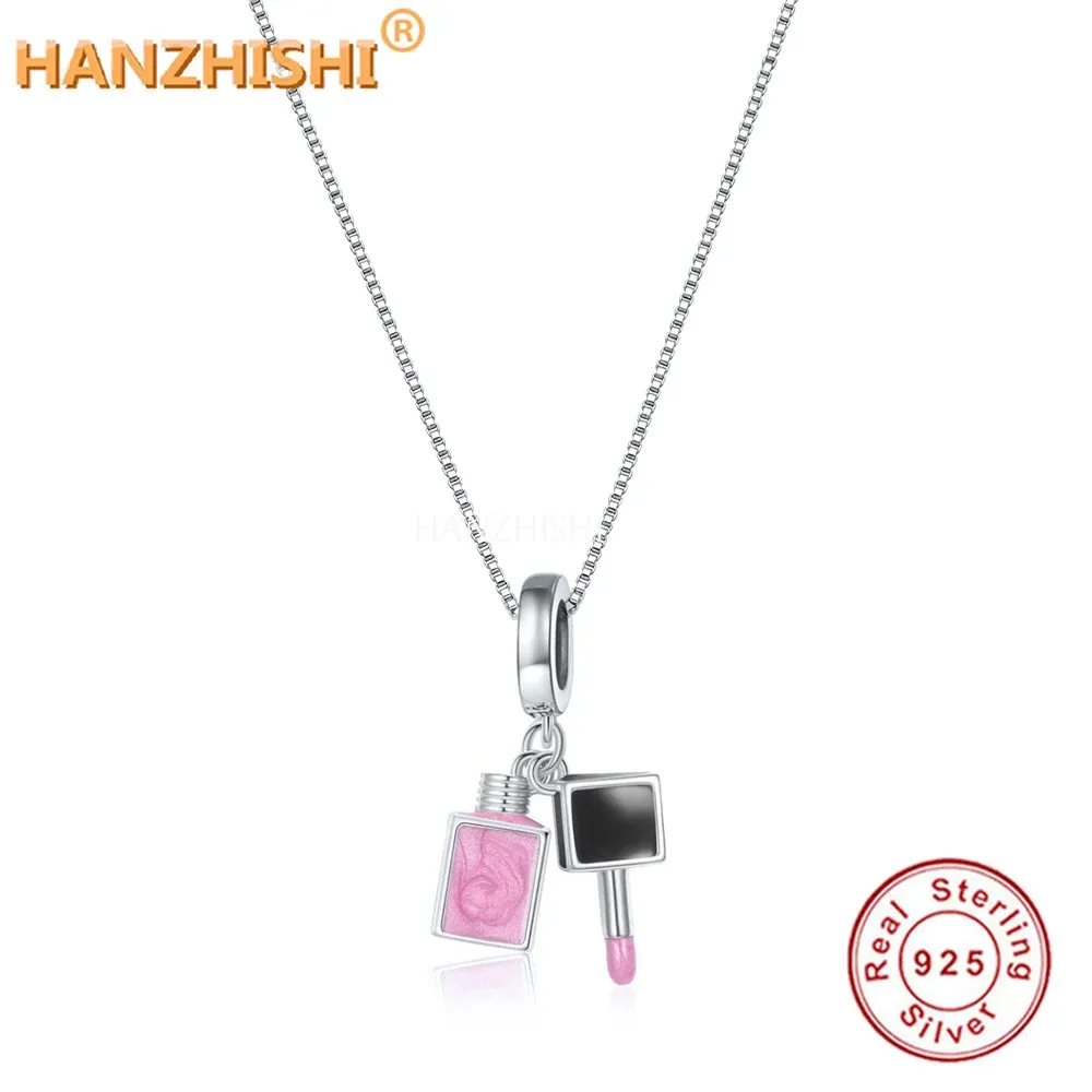 Colliers Parfum Rouge à Lèvres Colliers Bijoux 925 Argent Sterling Émail Pendentif Collier Anniversaire Anniversaire Maman Femme Petite Amie Cadeaux