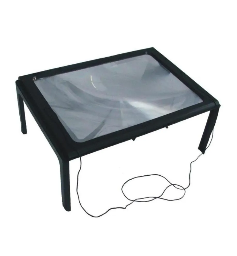 Perles lumineuses A4 pleine Page grand 3X Table mains bureau loupe pliable pour la lecture couture tricot 4353788