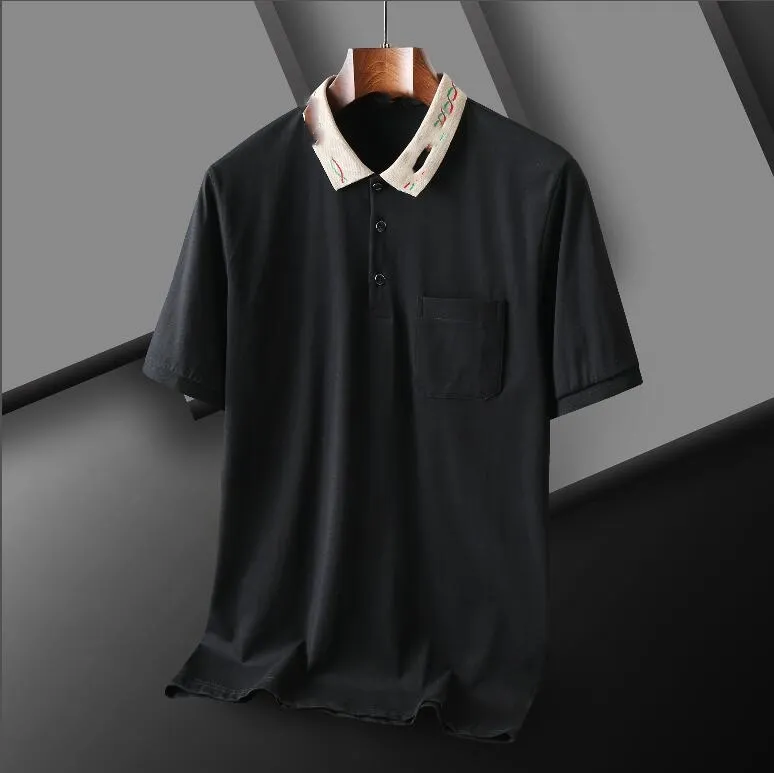 Nowy styl bawełniany koszulka polo men designer t -koszulki moda koszulka krótkiego rękawu męska menu casual lapel top tee High End Modele biznesowe