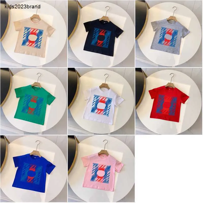 Novas crianças camisetas padrão quadrado impressão verão meninos top tamanho 90-150 cm designer roupas de bebê menina manga curta algodão criança tees 24fev20