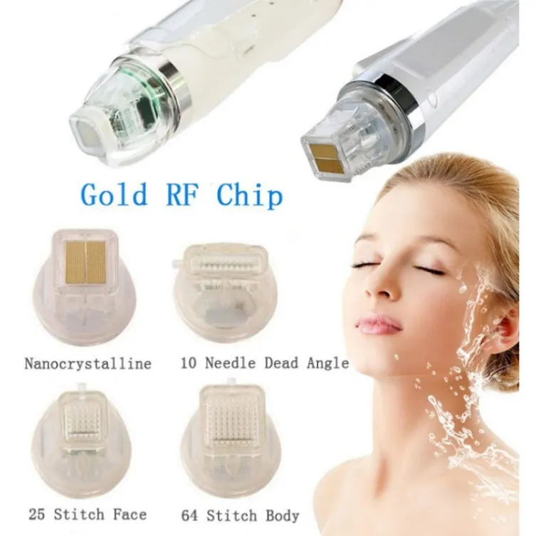 4 Tips Disposable Replacement 10/25/64/Nano Pin Head Gold Cartridge Fractional Rf Microneedle Microneedling Micro Needle Machine Cartridges456
