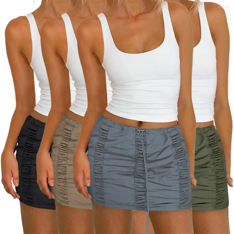 Saias plissadas mini saia vestido sexy y2k streetwear 2024 chegadas mulheres moda verão roupas de cintura alta carga plissado curto