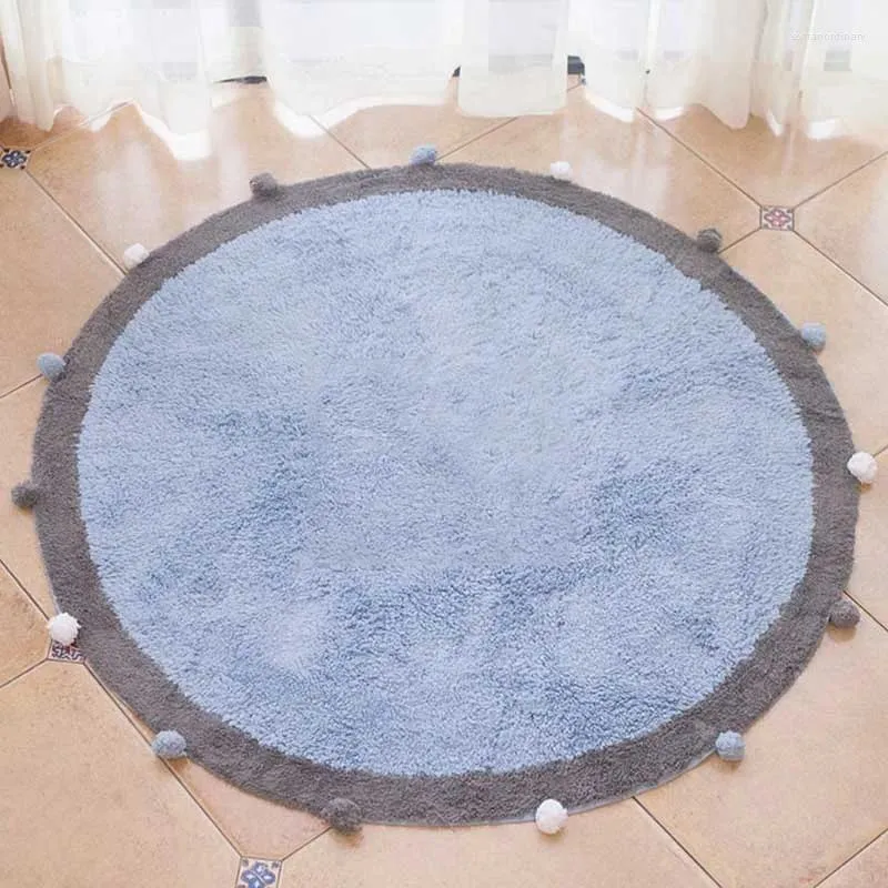 Tapis tout en coton pour salon, tente de jeu pour bébé, tapis de sol, chaise pivotante, zone de coupe manuelle, chambre à coucher, 120cm