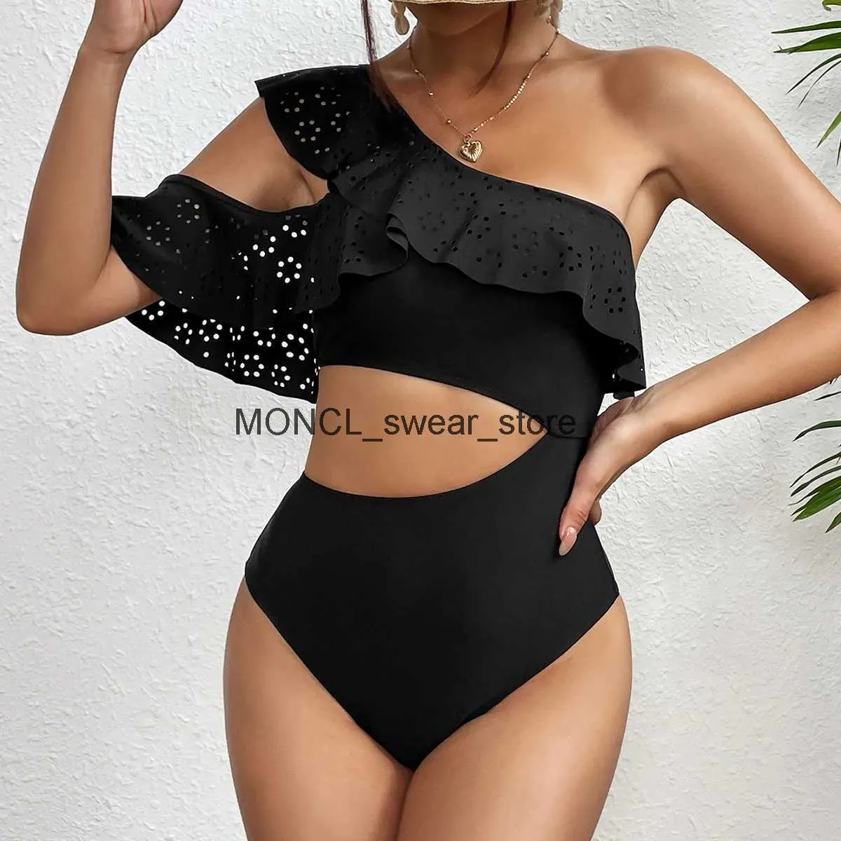 Maillots de bain pour femmes 2023 creux sexy une pièce maillot de bain à volants fermé femme push up corps femmes vêtements de natation maillot de bain beachwearh2422113