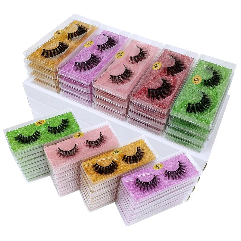 Wholesale mink eyelashes 10/20/30/50 pairs of 3D mink eyelashes natural false eyelashes chaotic false eyelashes 240220