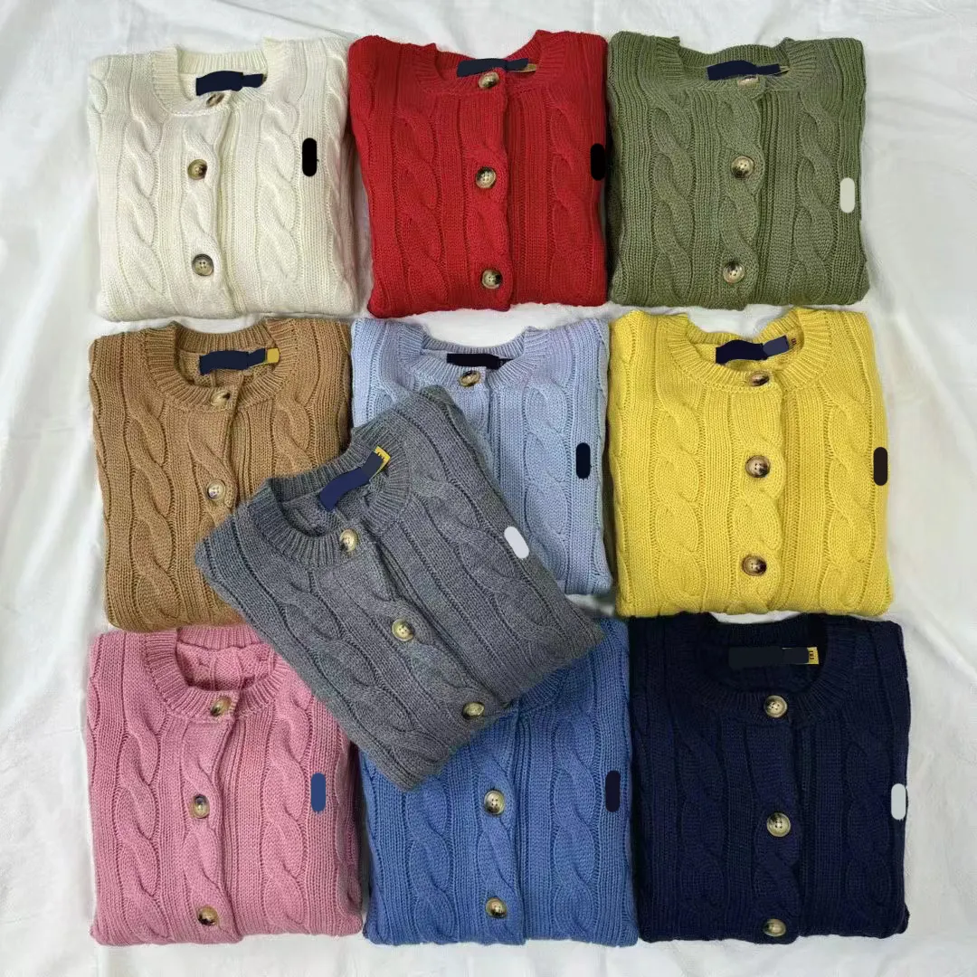 رقبة مستديرة للسيدات ومصممة V-الرقبة الفاخرة Ralphs Polos Classic Jacket Fashion RL Pony Logo مطرزة