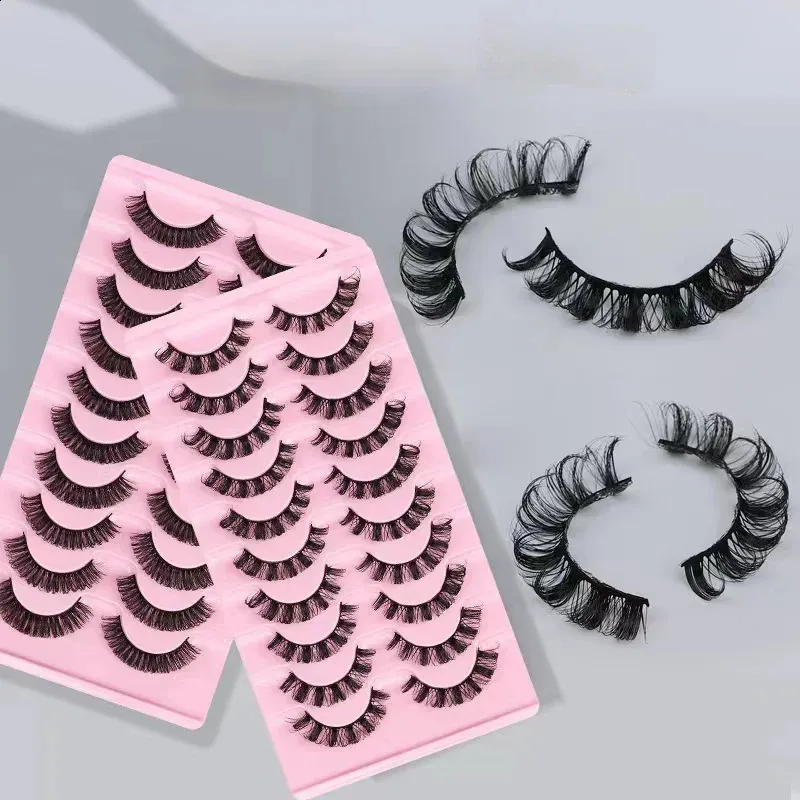 10 pairs 3D mink eyelashes Russian striped eyelashes dramatic false eyelashes artificial curly makeup wholesale false eyelash extension maquiagem 240220