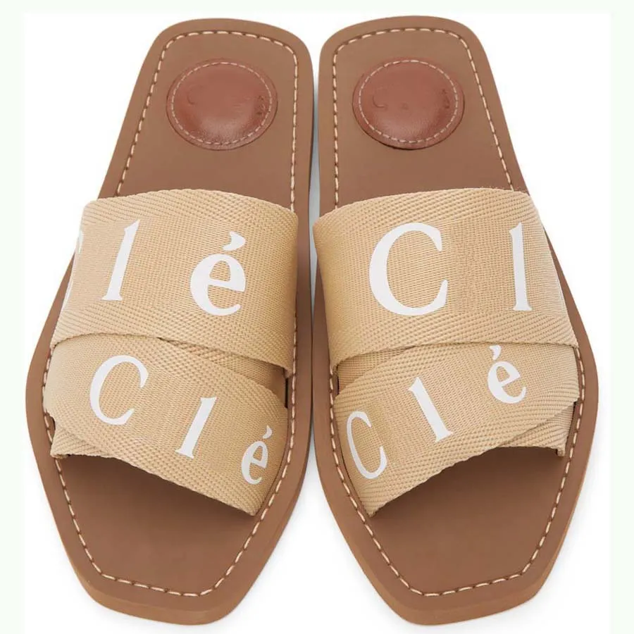 Designer Slippers Woody Sandals fabric Canvas Letters Luxury Brand slides flat sandals Comfortable trendy Fashionable open toed outdoor home sand Slipper 02