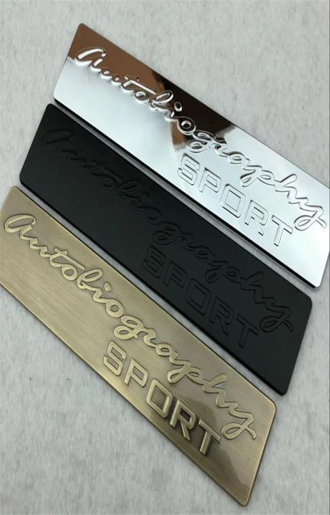 Car Styling 168cm31cm Metal Plating SPORT Emblem Rear Tail Sticker Badge Logo Silver Black Bronze2035363