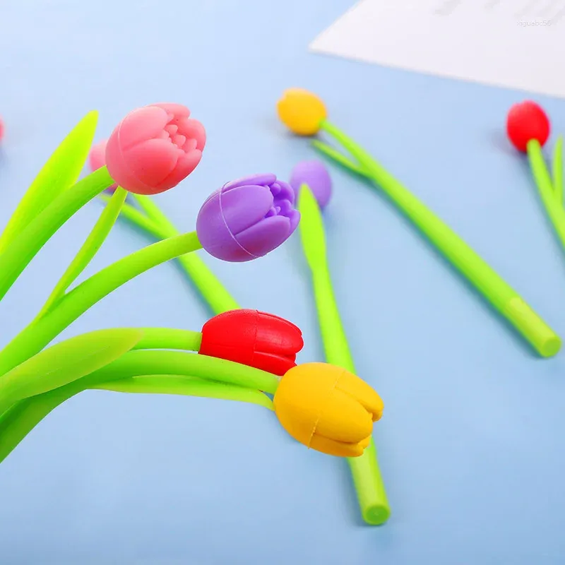1 Stück Lytwtw's süßer kreativer weicher Tulpen-Gelstift für Büro, Schulbedarf, Schreibwaren, süß, hübsch, lustig