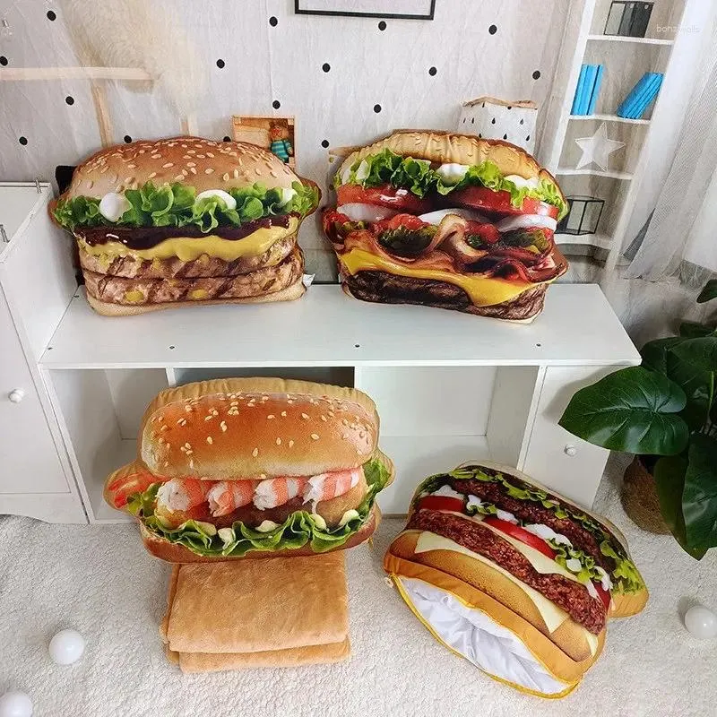 Подушка, реалистичная еда, плюшевый гамбургер для имитации дивана, игрушка, набитый быстрый бросок с одеялом G25