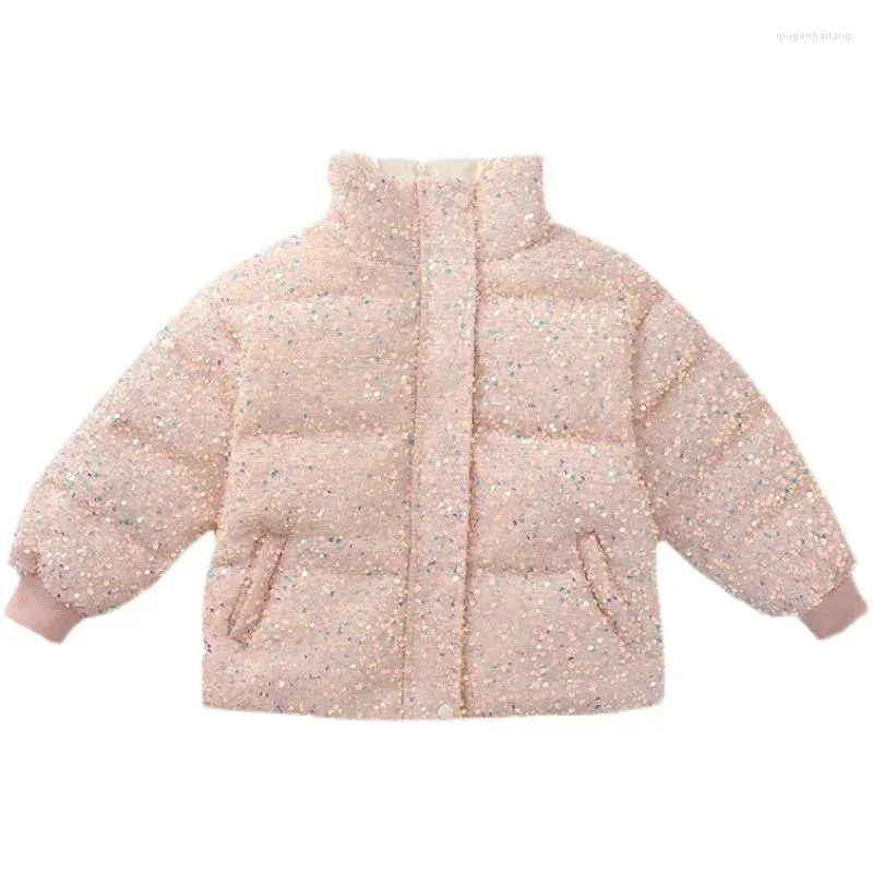 Down Coat ZHIO Winter Jacket Girls Kids Thickness Sequins Cotton-padded Children 2024WT002