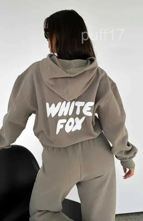 Белый дизайнерский спортивный костюм Fox Hoodie Sets Два комплекта из 2 предметов Женская мужская одежда Спортивный пуловер с длинными рукавами Спортивные костюмы с капюшоном Весна Осень Win 48OD