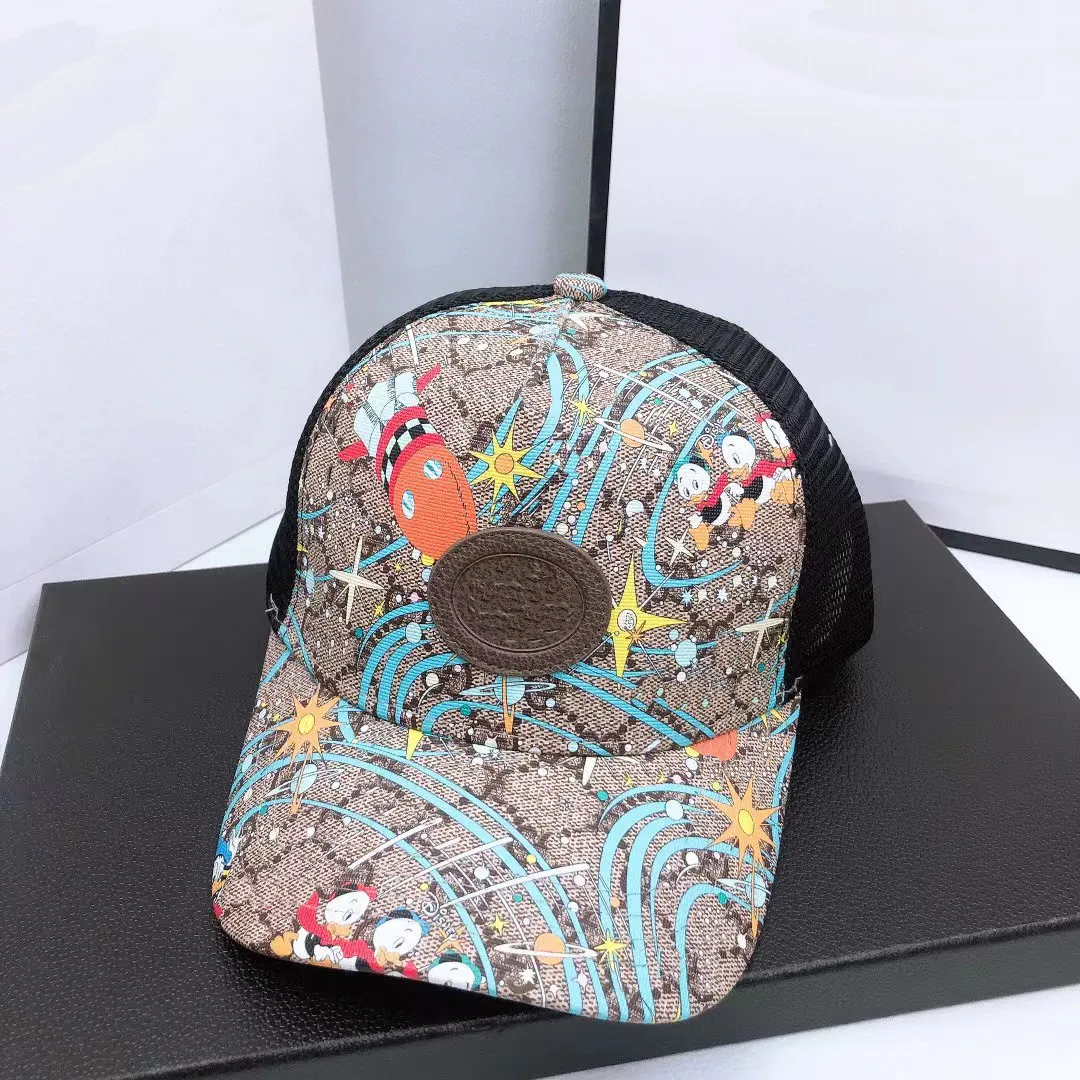 Gorra de béisbol estampada a la moda avatar animal con malla transpirable sombrero de pico de pato graffiti de alta calidad para sombreado de verano