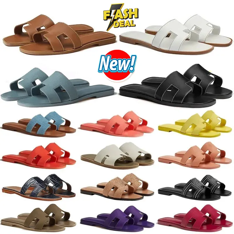 oran sandal sandals for womens slipper slippers Women Designer mens casual loafers shoes outdoor beach slides flat bottom with buckle unisex genuine leather