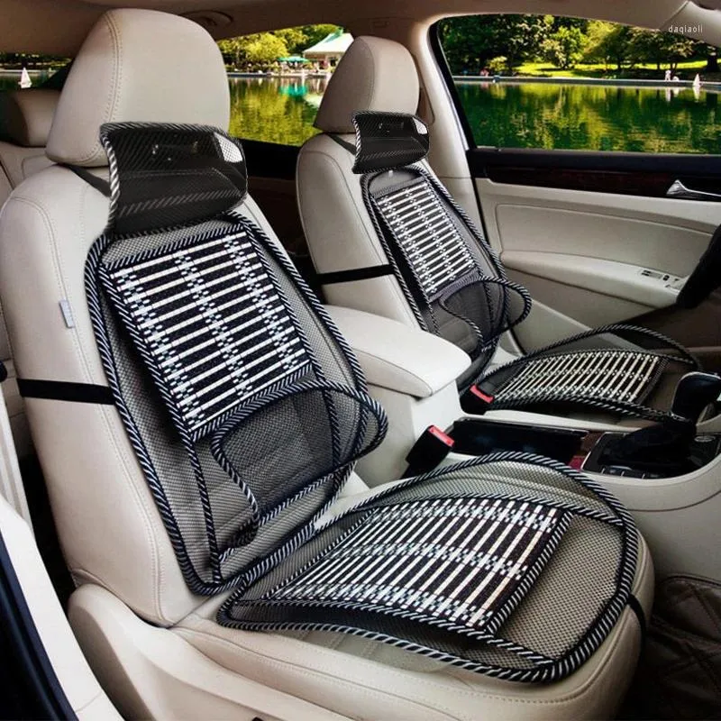 Assento de carro cobre verão almofada fresca respirável confortável ventilação de bambu adequado para todos os carros caminhões e 3 caixas