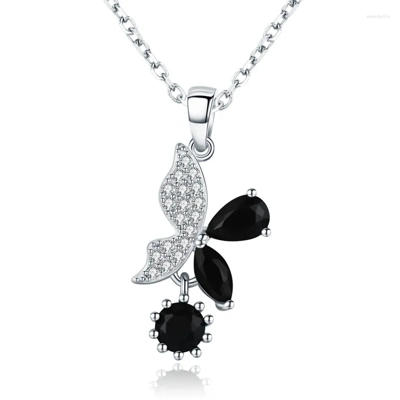 Hänge halsband fjäril romantisk 2024 anländer silver färg klassiska smycken trendiga blomma engagemang hängen för kvinnor k015