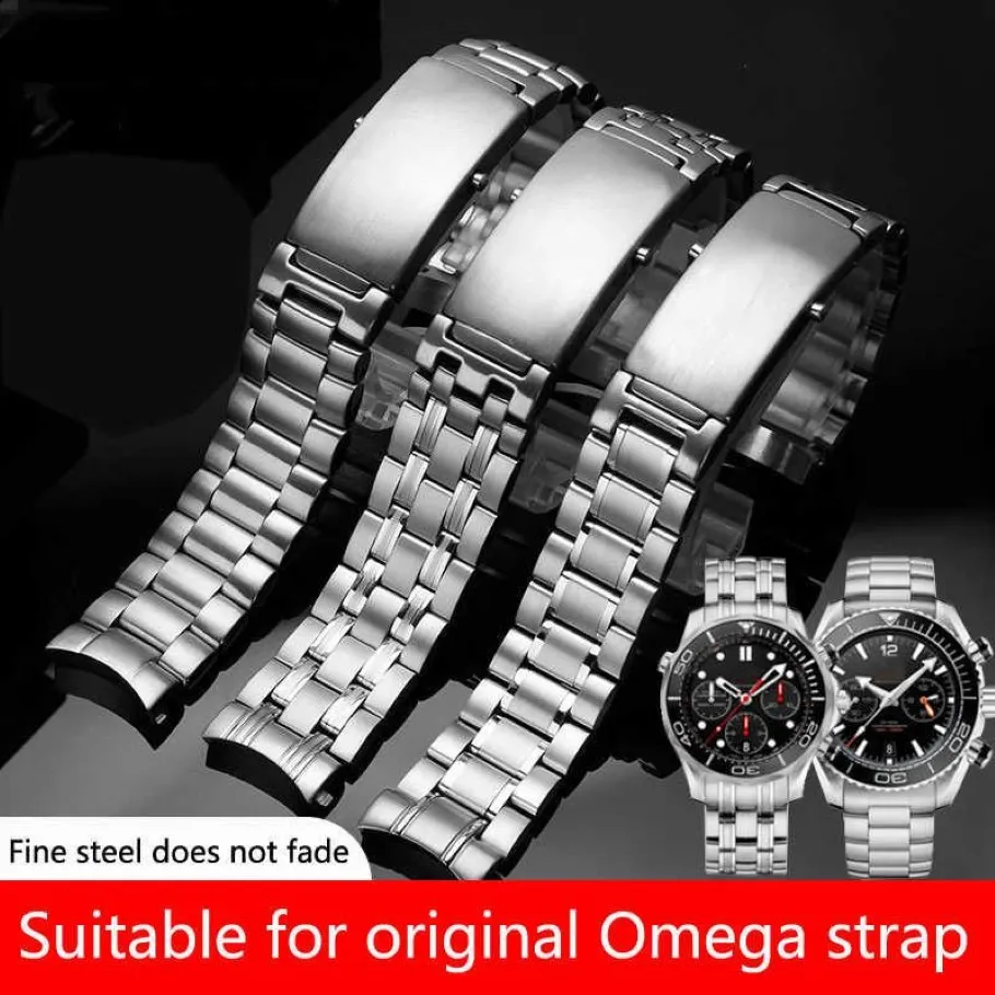 Bracelets de montre pour hommes, 20mm 22mm, accessoires de montre, bracelet en acier inoxydable pour Omega 007 Seamaster Planet Ocean 300m, bracelet de sport 266p