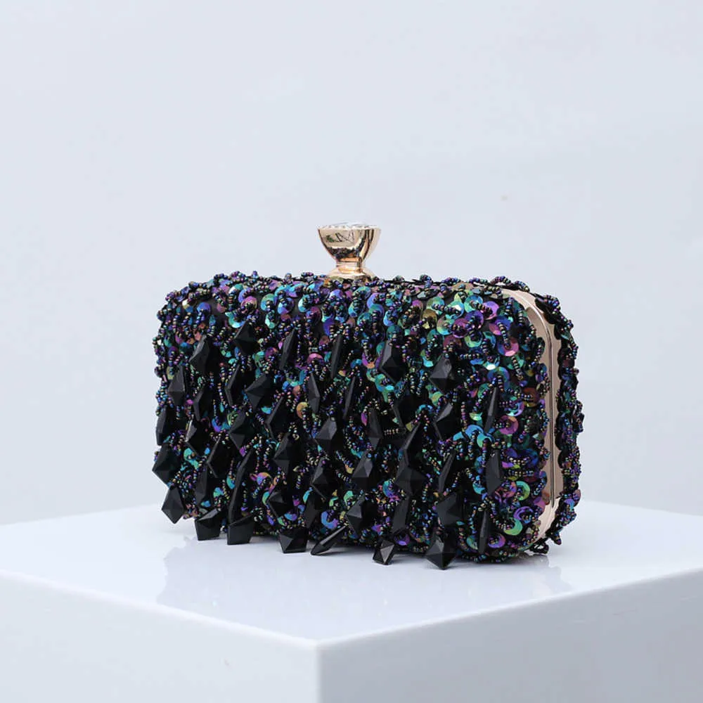 New Pearl embroidered banquet bag lady's hand bag pure handmade beaded Dinner Bag tassel dress bag